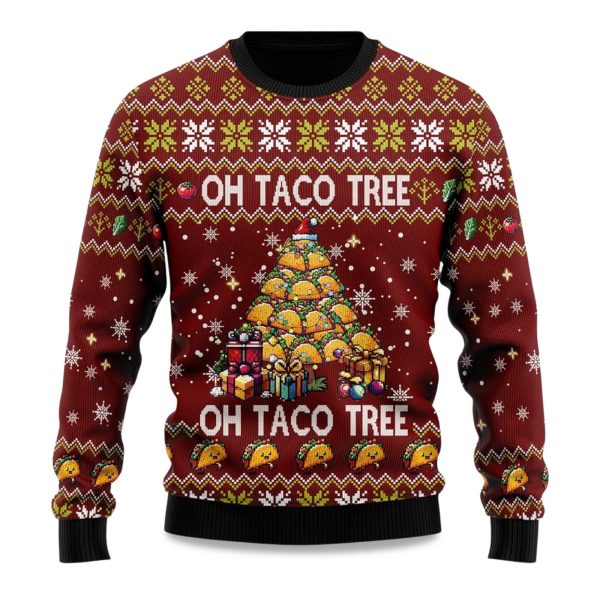 2025 Oh Taco Tree Ugly Christmas Sweater 1