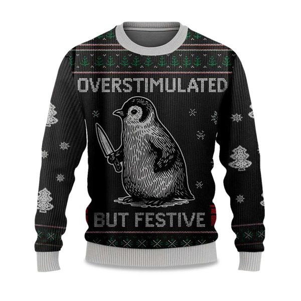 2025 Overstimulated but Festive Christmas Ugly Sweater 1