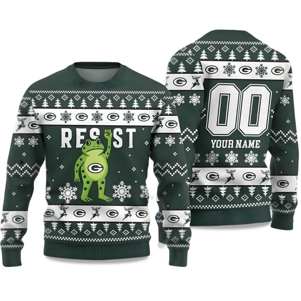 2025 Packers Portland Frog Resist Ugly Christmas Sweater 1