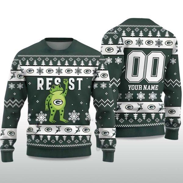 2025 Packers Portland Frog Resist Ugly Christmas Sweater 2