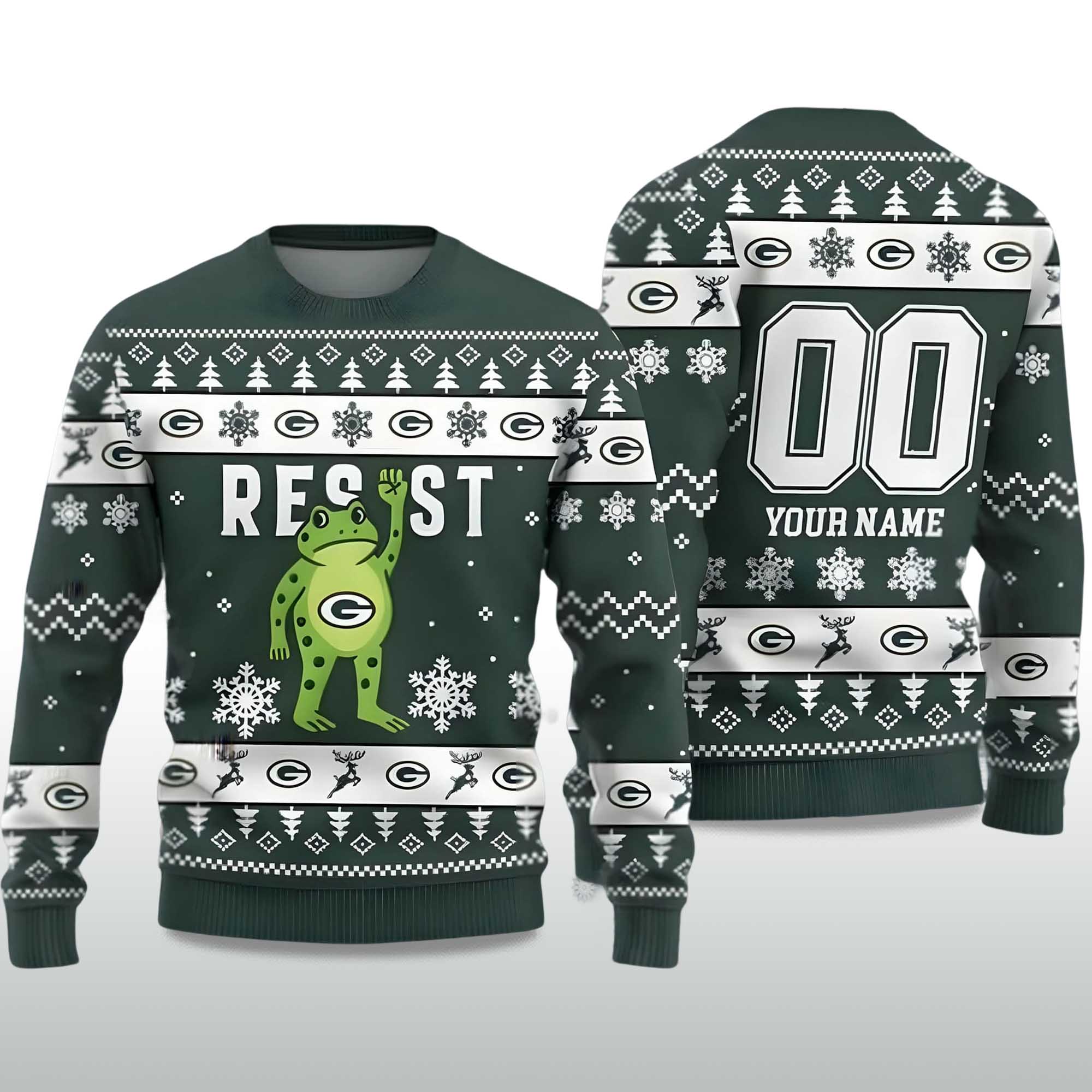 2025 Packers Portland Frog Resist Ugly Christmas Sweater 2 2025 Packers Portland Frog Resist Ugly Christmas Sweater 2