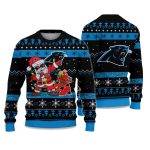 2025 Panthers Santa Claus Ugly Christmas Sweater