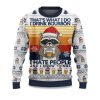 2025 Raccoon Thats What I Do I Drink Bourbon Ugly Christmas Sweater 1