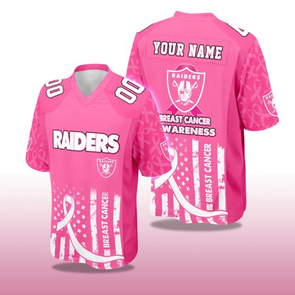 2025 Raiders Breast Cancer Awareness Football Jersey 2
