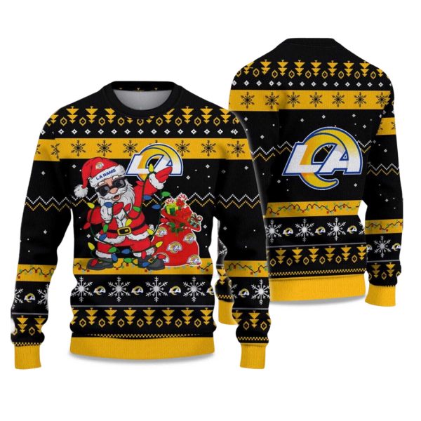 2025 Rams Santa Claus Ugly Christmas Sweater 1