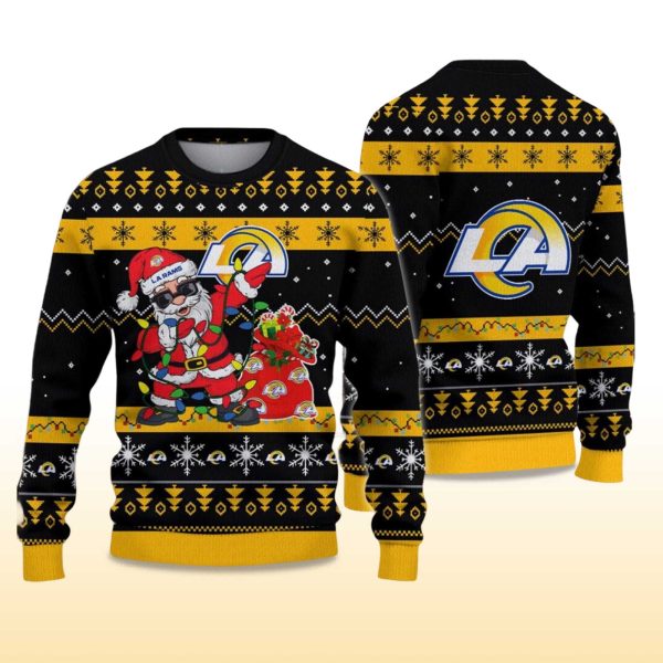 2025 Rams Santa Claus Ugly Christmas Sweater 2