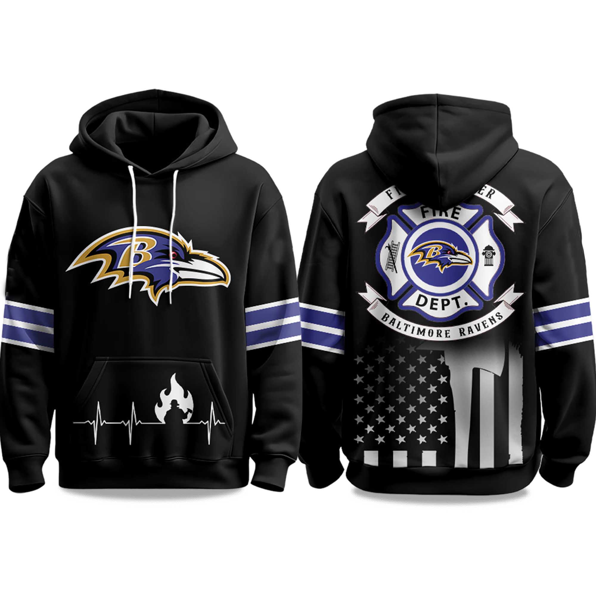 2025 Ravens Firefighter Appreciation Day Hoodie 2025 Ravens Firefighter Appreciation Day Hoodie