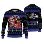 2025 Ravens Santa Claus Ugly Christmas Sweater