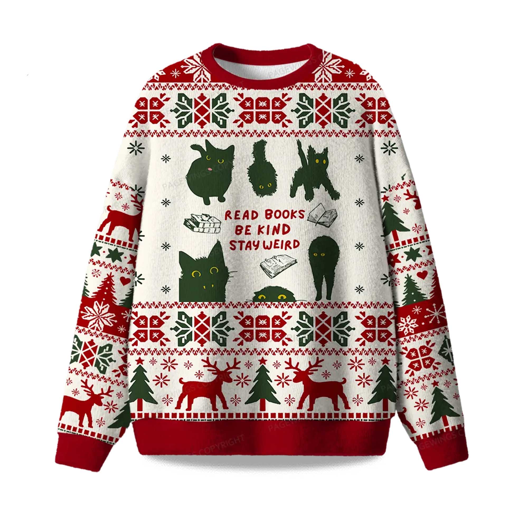 2025 Read Books Be Kind Stay Weird Ugly Christmas Sweater 2025 Read Books Be Kind Stay Weird Ugly Christmas Sweater