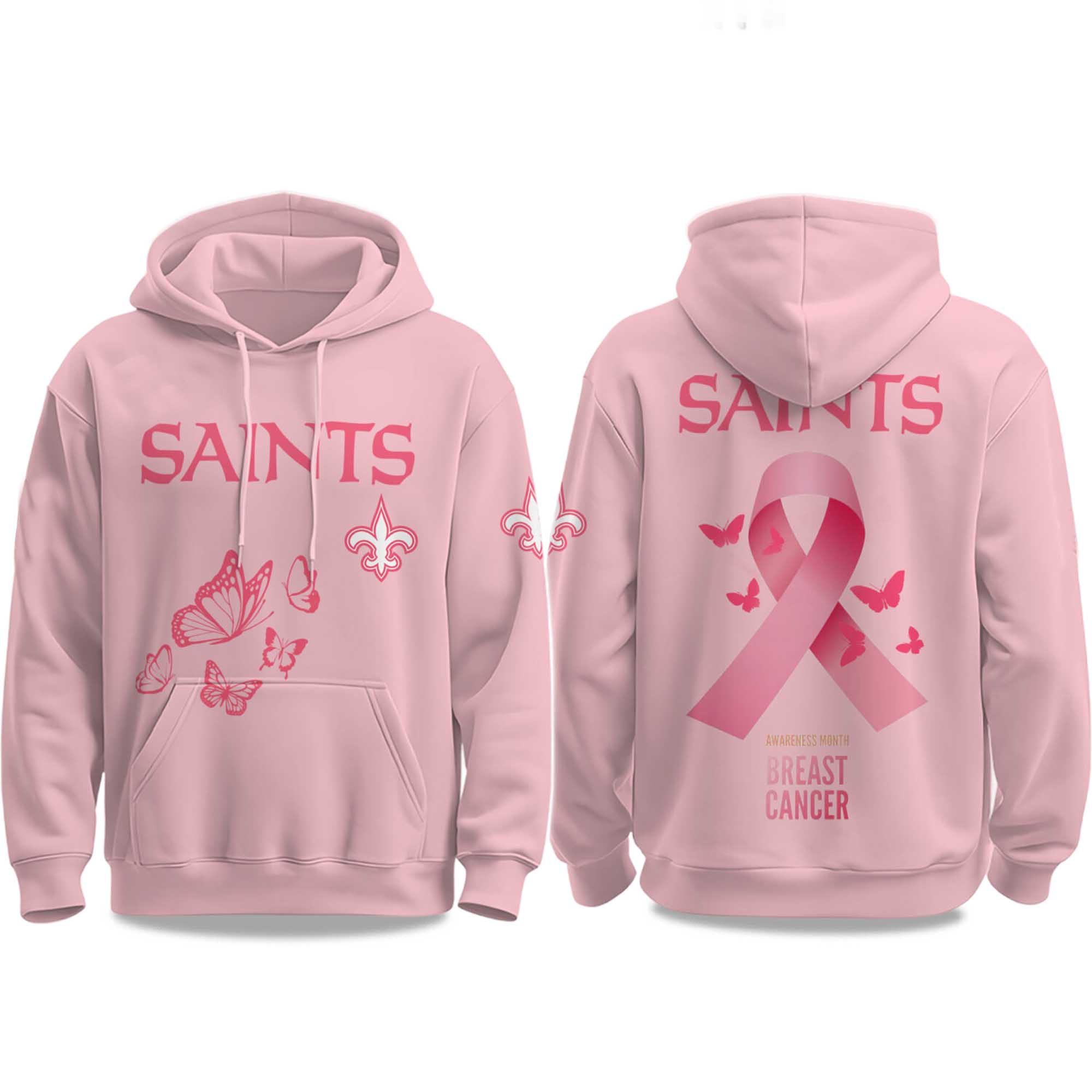 2025 Saints Breast Cancer Awareness Month Hoodie 2025 Saints Breast Cancer Awareness Month Hoodie
