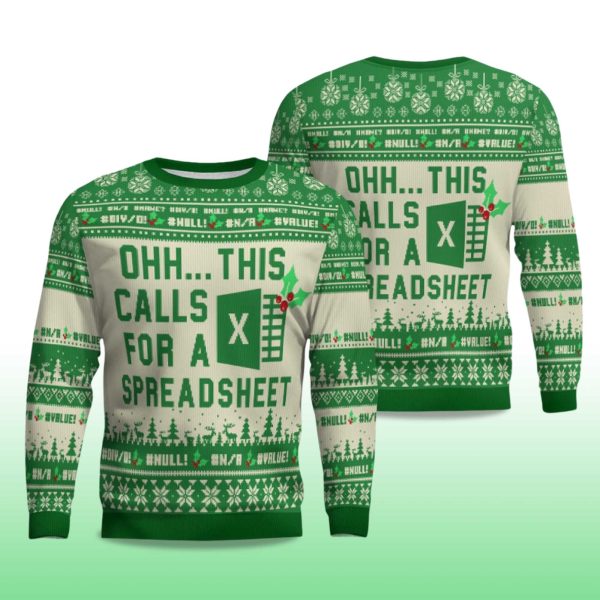 2025 Spreadsheet Excel Spreadsheet Ugly Christmas Sweater 2