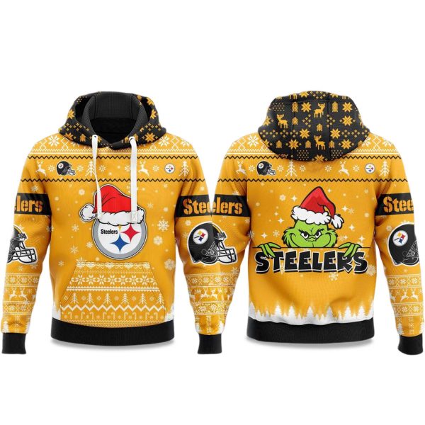 2025 Steelers Grnch Christmas Hoodie