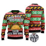 2025 Taco Bell Taco All The Way Ugly Christmas Sweater