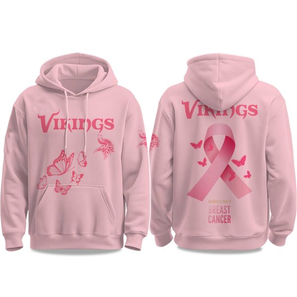 2025 Vikings Breast Cancer Awareness Month Hoodie 1