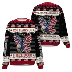 250 Years Of Freedom 1776 2026 Ugly Christmas Sweater 2025