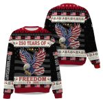 250 Years Of Freedom 1776-2026 Ugly Christmas Sweater 2025