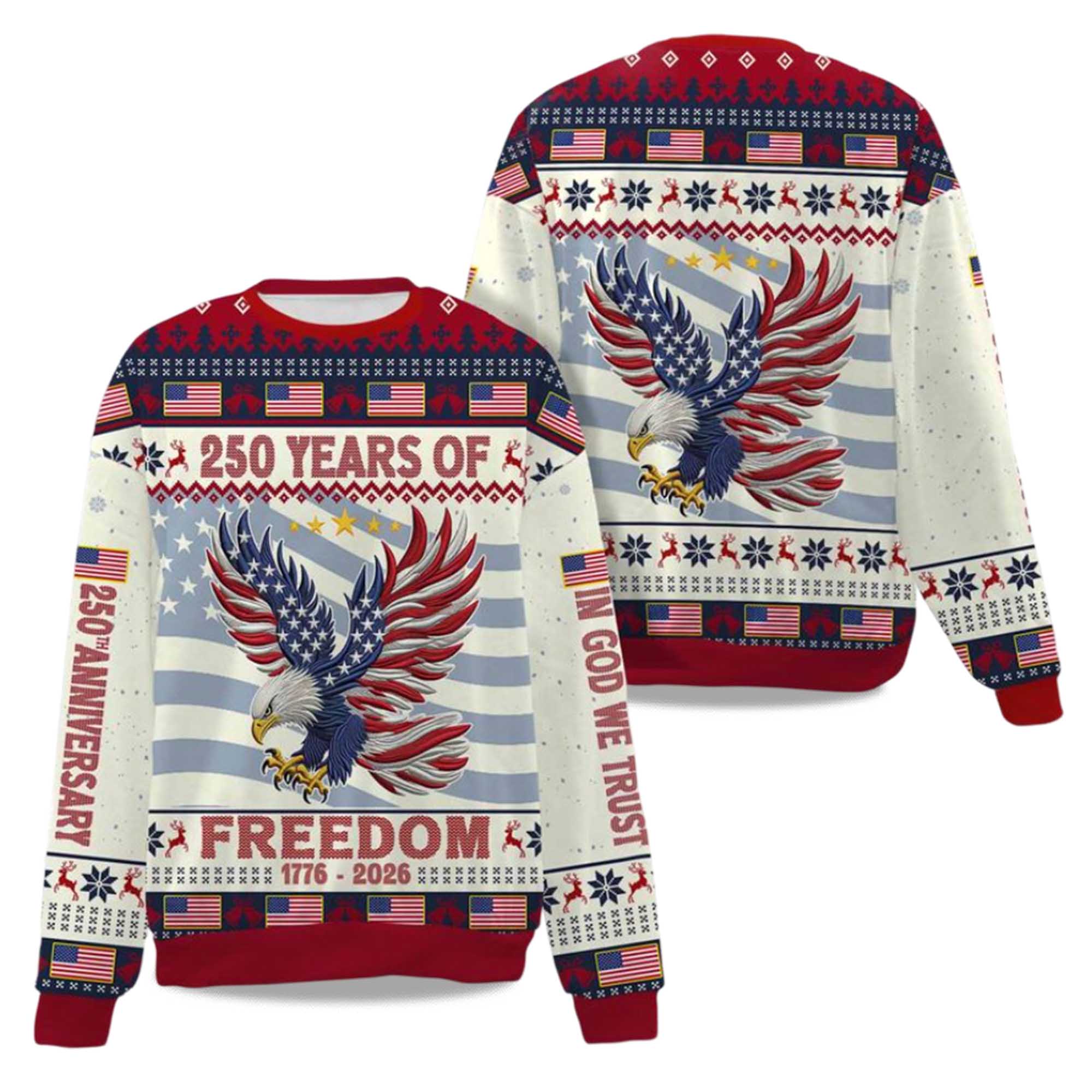 250 Years Of Freedom 1776-2026 Ugly Christmas Sweater 2025 5 250 Years Of Freedom 1776 2026 Ugly Christmas Sweater 2025