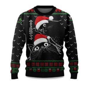 2025 The Cat Is Watching Today Christmas Ugly Sweater 1