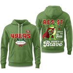 49ers Land of the Free Because Of The Brave Resist Portland Frog Hoodie