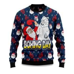 2025 Boxing Day Santa and Beer Ugly Christmas Sweater 1