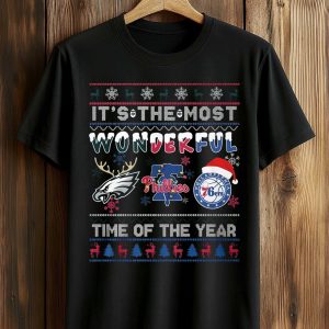 Eagles x Phillies x 76ers It’s The Most Wonderful Time Of The Year Shirt