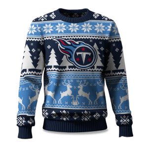 2025 Christmas Titans Reindeer Football Ugly Sweater 1