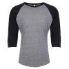 SOLID VINTAGE BLACK SLEEVES/ PREMIUM HEATHER BODY