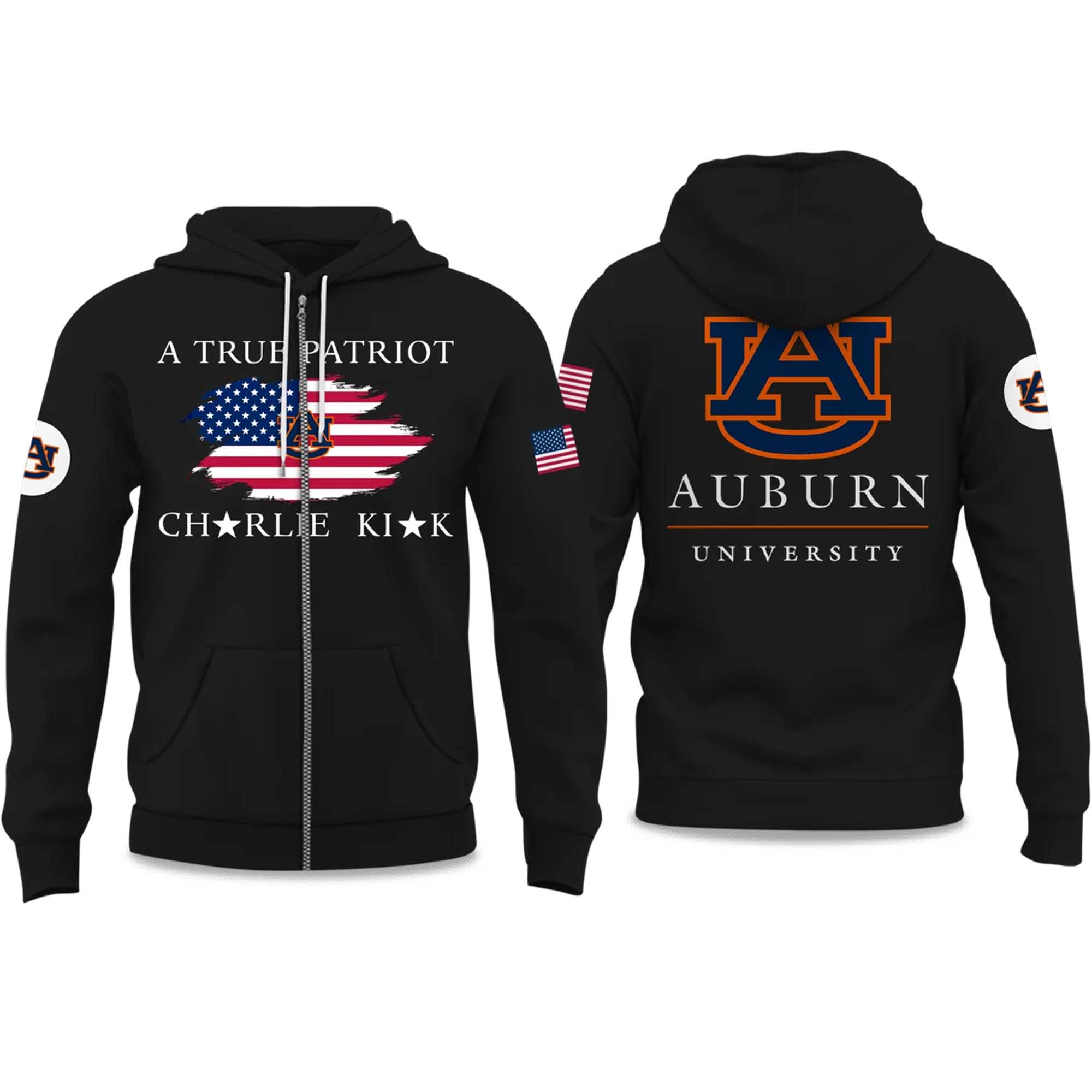 Auburn University A True Patriot Charlie Kirk 2025 Zip Hoodie 2 Auburn University A True Patriot Charlie Kirk 2025 Zip Hoodie 2