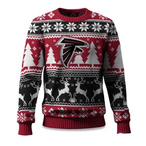 2025 Christmas Falcons Reindeer Football Ugly Sweater 1
