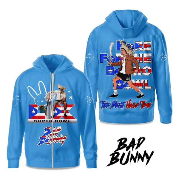 Bad Bunny Here For The Benito Bowl The Best Half Time 2025 Long Sleeve Hoodie 2