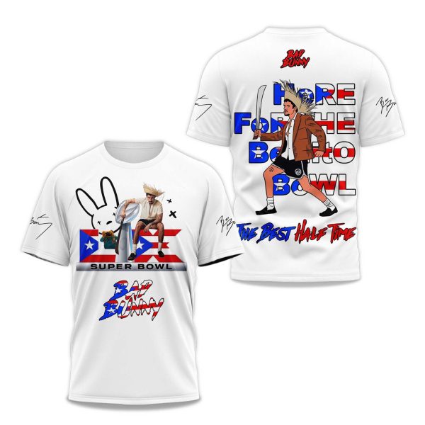 Bad Bunny Here For The Benito Bowl The Best Half Time 2025 T Shirt 3