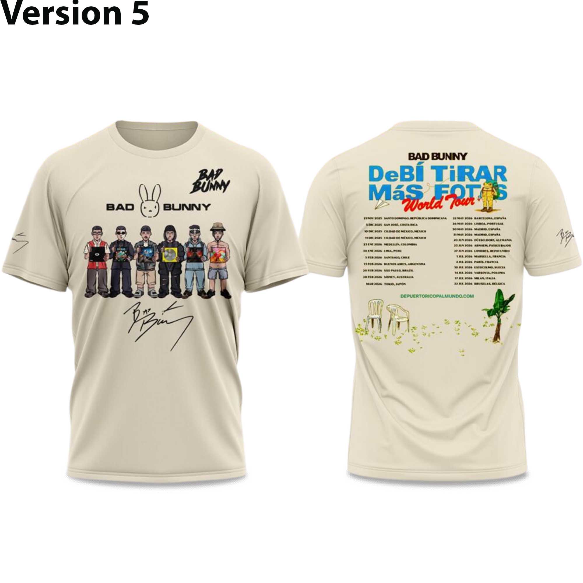 Bad Bunny x Debí Tirar Más Fotos World Tour 2026 Shirt 5 Bad Bunny x Debí Tirar Más Fotos World Tour 2026 Shirt