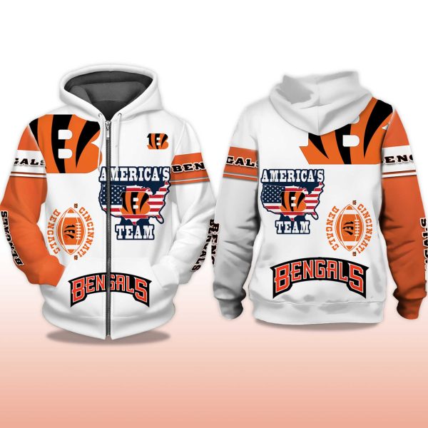 Bengals Americas Team Zip Hoodie 2