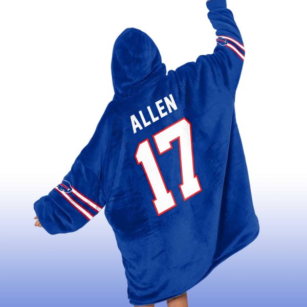Bills Josh Allen 17 Football Unisex Blanket Hoodie