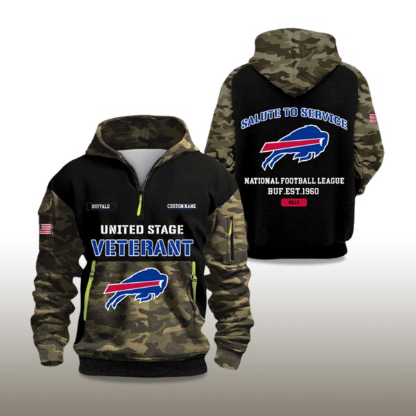 Bills Salute To Service 2025 Quarter Zip Hoodie 2