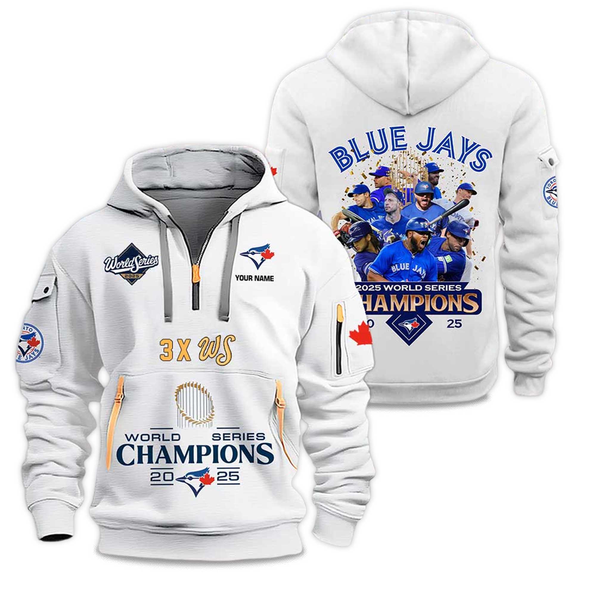 Blue Jays 3X WS Champions 2025 Zip Hoodie 1 Blue Jays 3X WS Champions 2025 Zip Hoodie