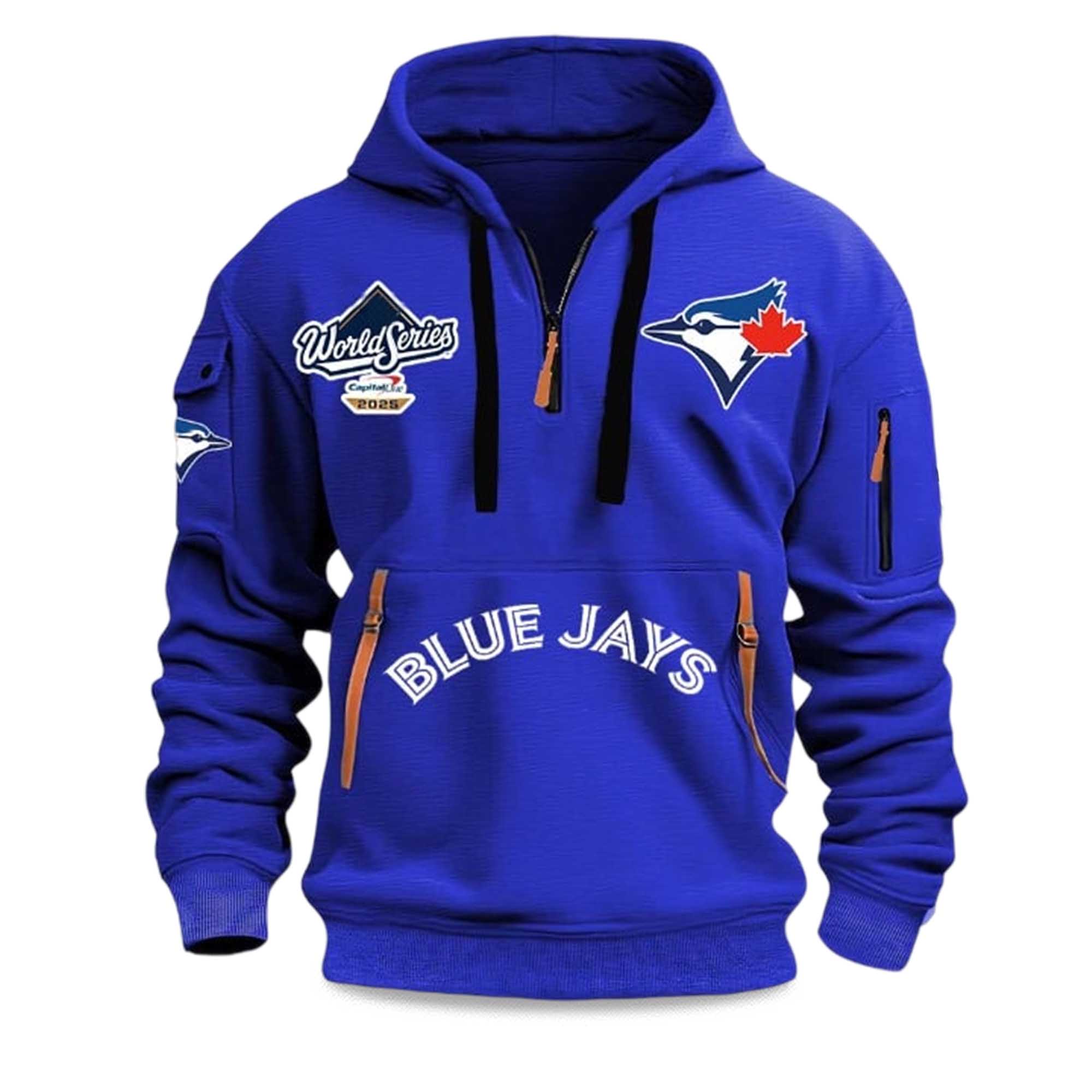 Blue Jays World Series 2025 Quarter Zip Hoodie 2 Blue Jays World Series 2025 Quarter Zip Hoodie