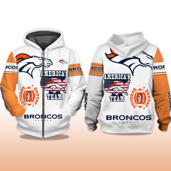 Broncos Americas Team Zip Hoodie 2