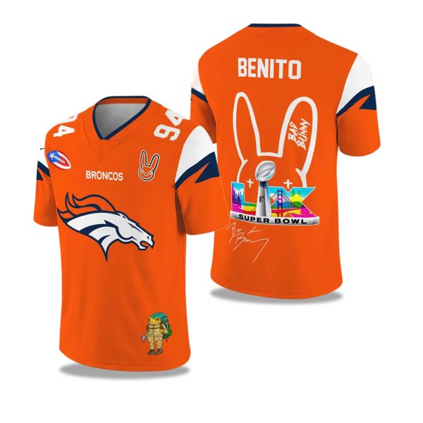 Broncos Bad Bunny Bowl LX 2025 2026 Football Jersey 1