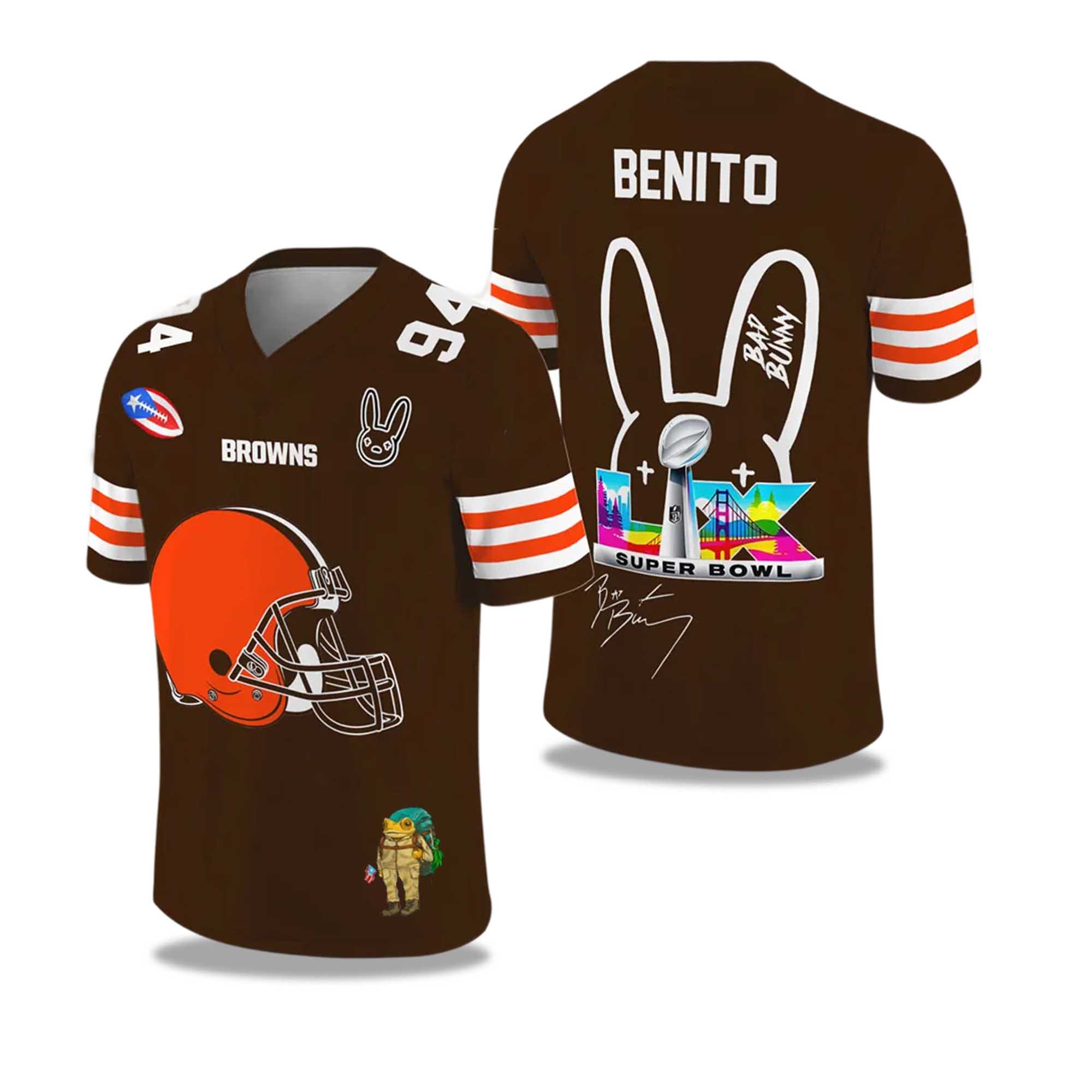 Browns Bad Bunny Bowl LX 2025 2026 Football Jersey Browns Bad Bunny Bowl LX 2025 2026 Football Jersey