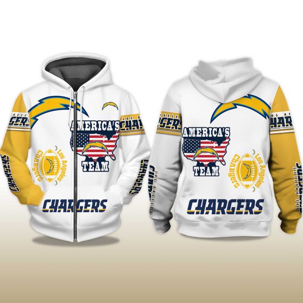 Chargers Americas Team Zip Hoodie 2