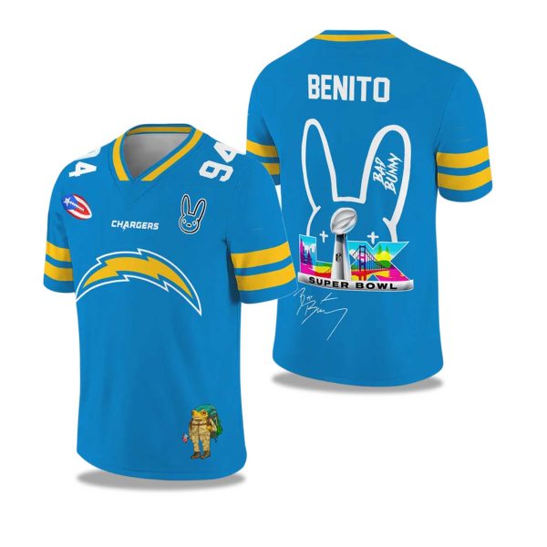 Chargers Bad Bunny Bowl LX 2025 2026 Football Jersey 1