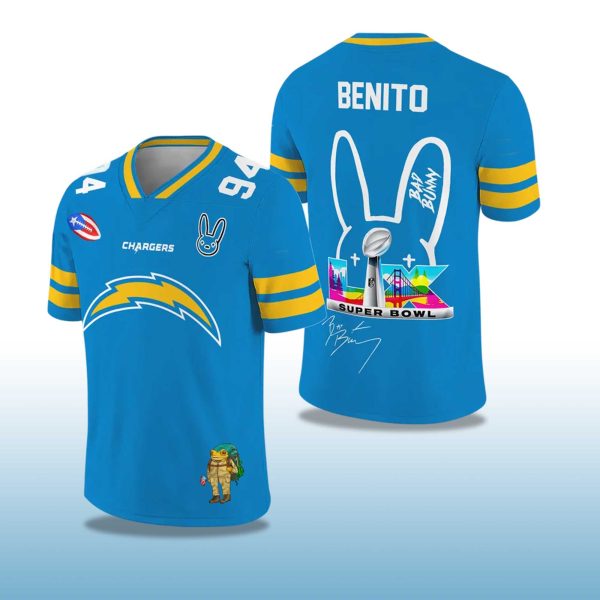 Chargers Bad Bunny Bowl LX 2025 2026 Football Jersey 2