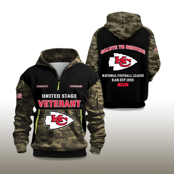 Chiefs Salute To Service 2025 Quarter Zip Hoodie 2