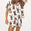 Christmas Holiday Dachshund Silky Satin Pajama Set