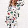 Christmas Love Actually Silky Satin Pajama Set