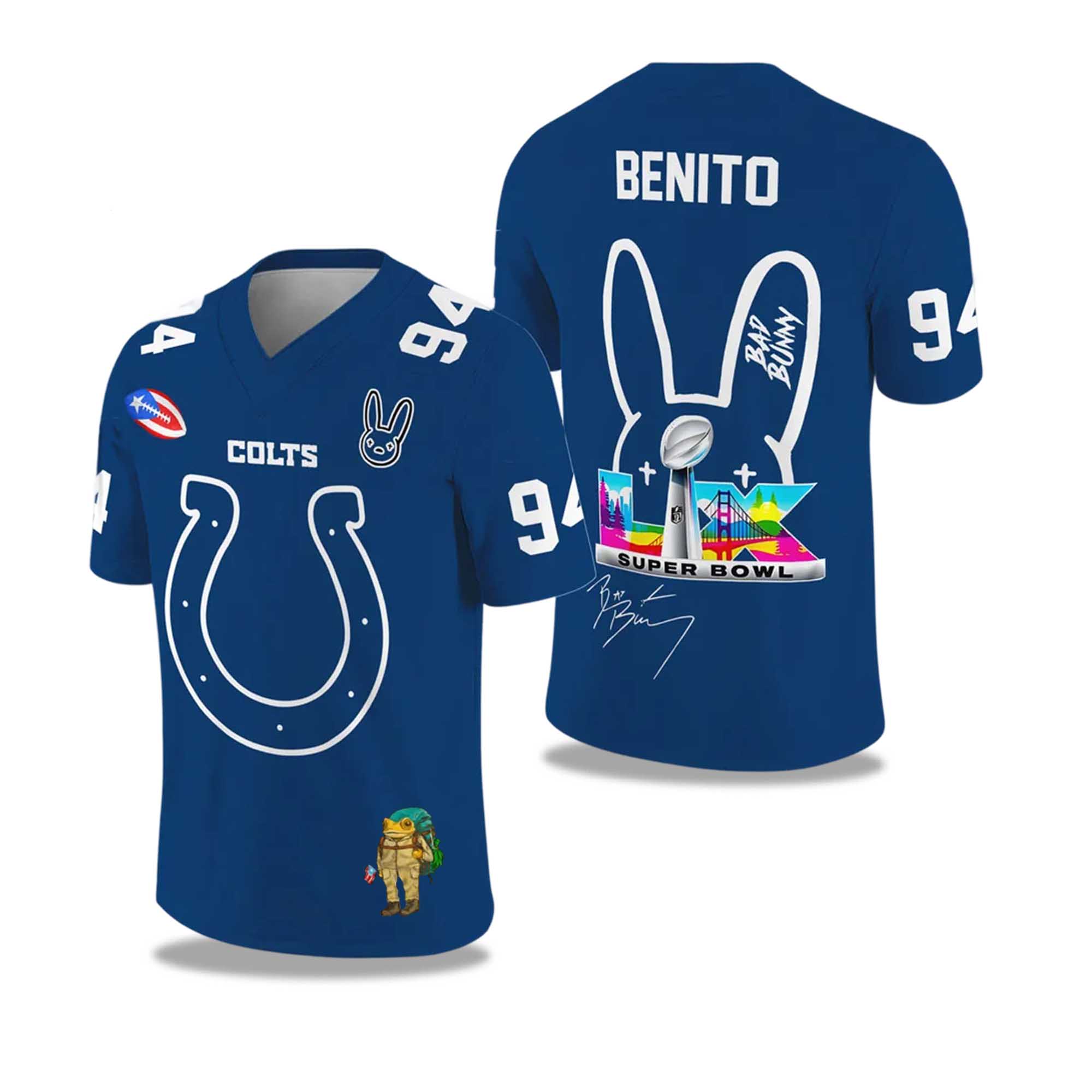 Colts Bad Bunny Bowl LX 2025 2026 Football Jersey Colts Bad Bunny Bowl LX 2025 2026 Football Jersey