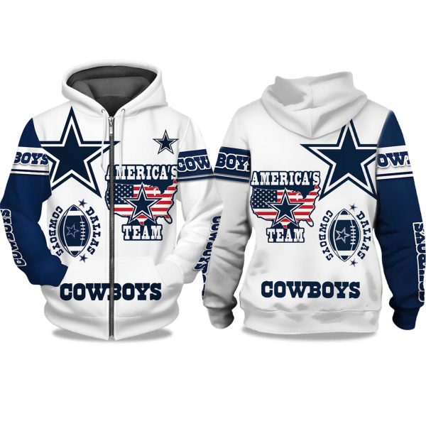 Cowboys Americas Team Zip Hoodie 1