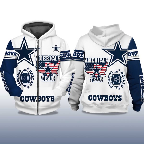 Cowboys Americas Team Zip Hoodie 2