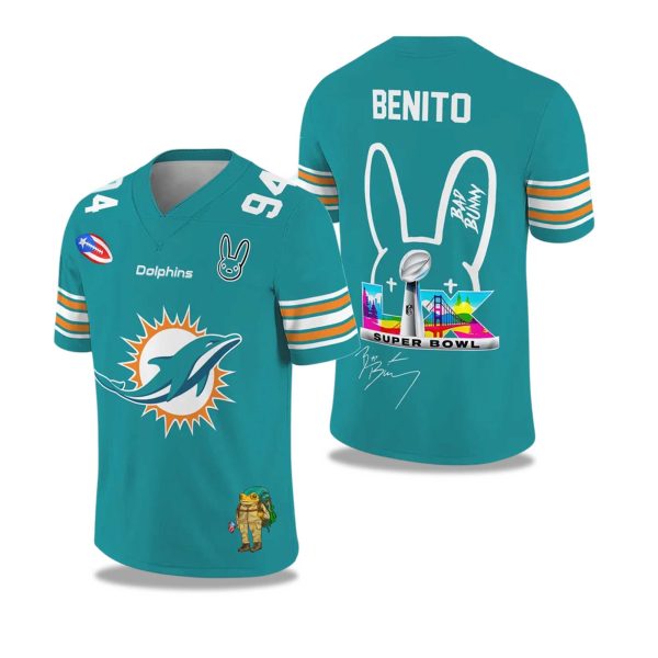 Dolphins Bad Bunny Bowl LX 2025 2026 Football Jersey 1